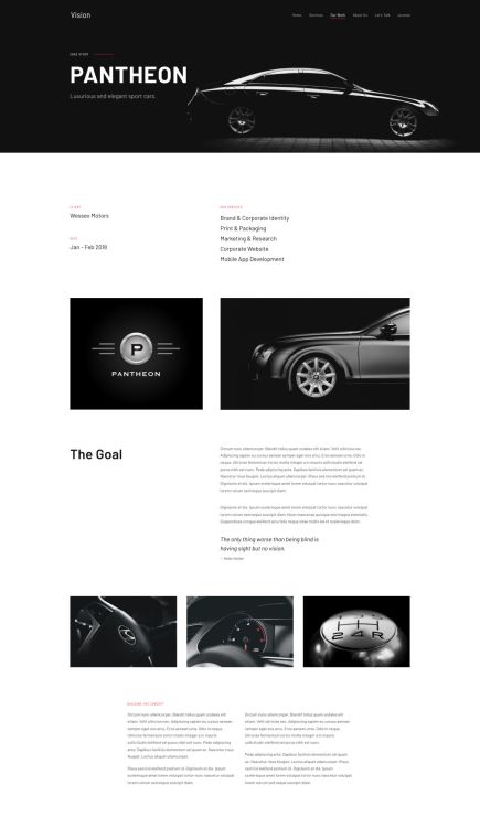 Vision WordPress Theme Case Study Layout