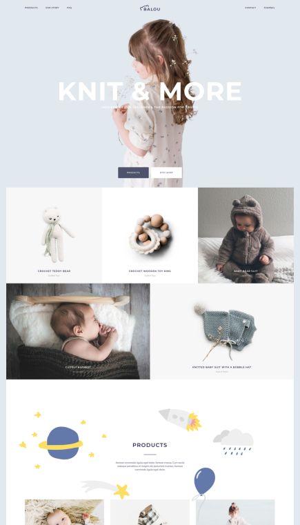 Balou WooCommerce Theme Home Layout
