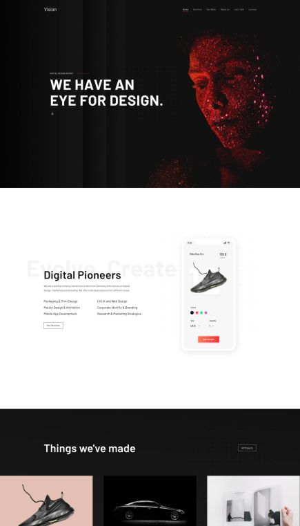 Vision WordPress Theme Home Layout