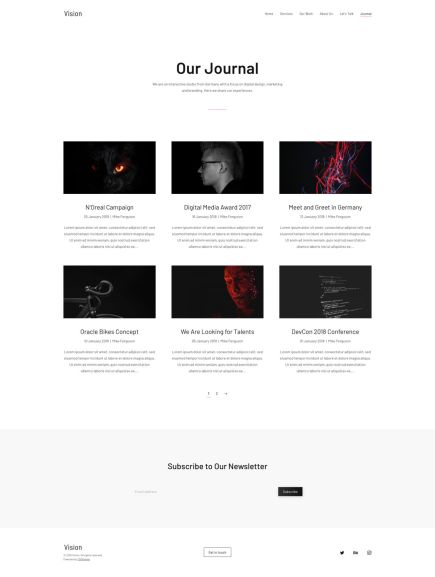 Vision WordPress Theme Index Layout